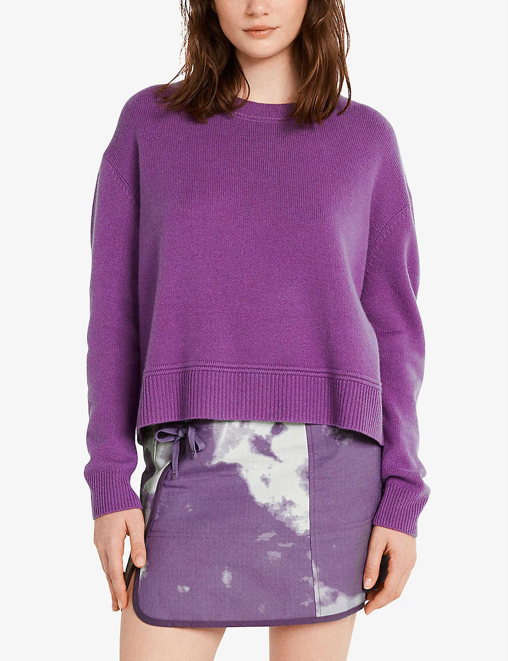 CLAUDIE PIERLOT Maiwena Wool And Cashmere-blend Knitted Sweatshirt For Womens Violets - Image 2