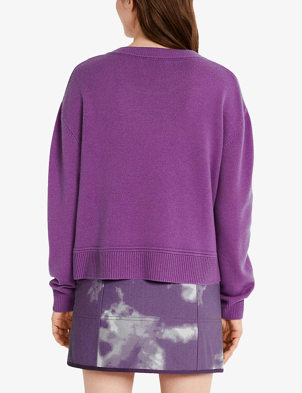 CLAUDIE PIERLOT Maiwena Wool And Cashmere-blend Knitted Sweatshirt For Womens Violets - Image 3