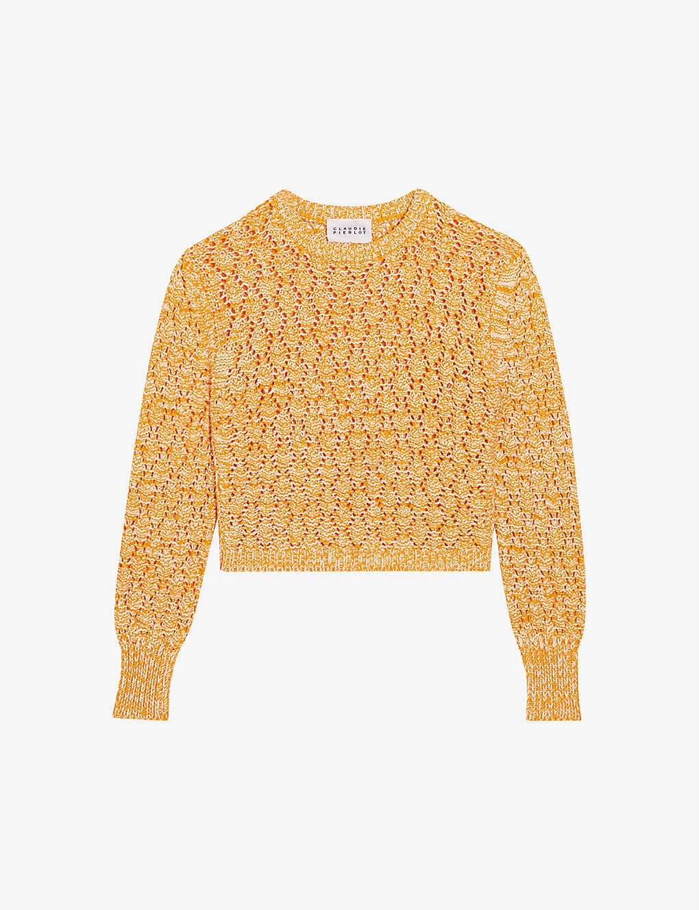 CLAUDIE PIERLOT Mygold Openwork Knit Cotton-blend Jumper For Womens Jaunes / Oranges