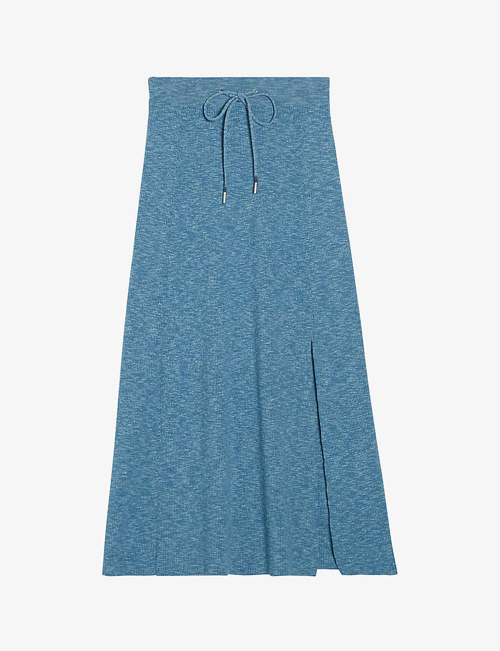 CLAUDIE PIERLOT Moussine High-waisted Cotton And Recycled Polyester-blend Midi Skirt For Womens Bleus - Image 5