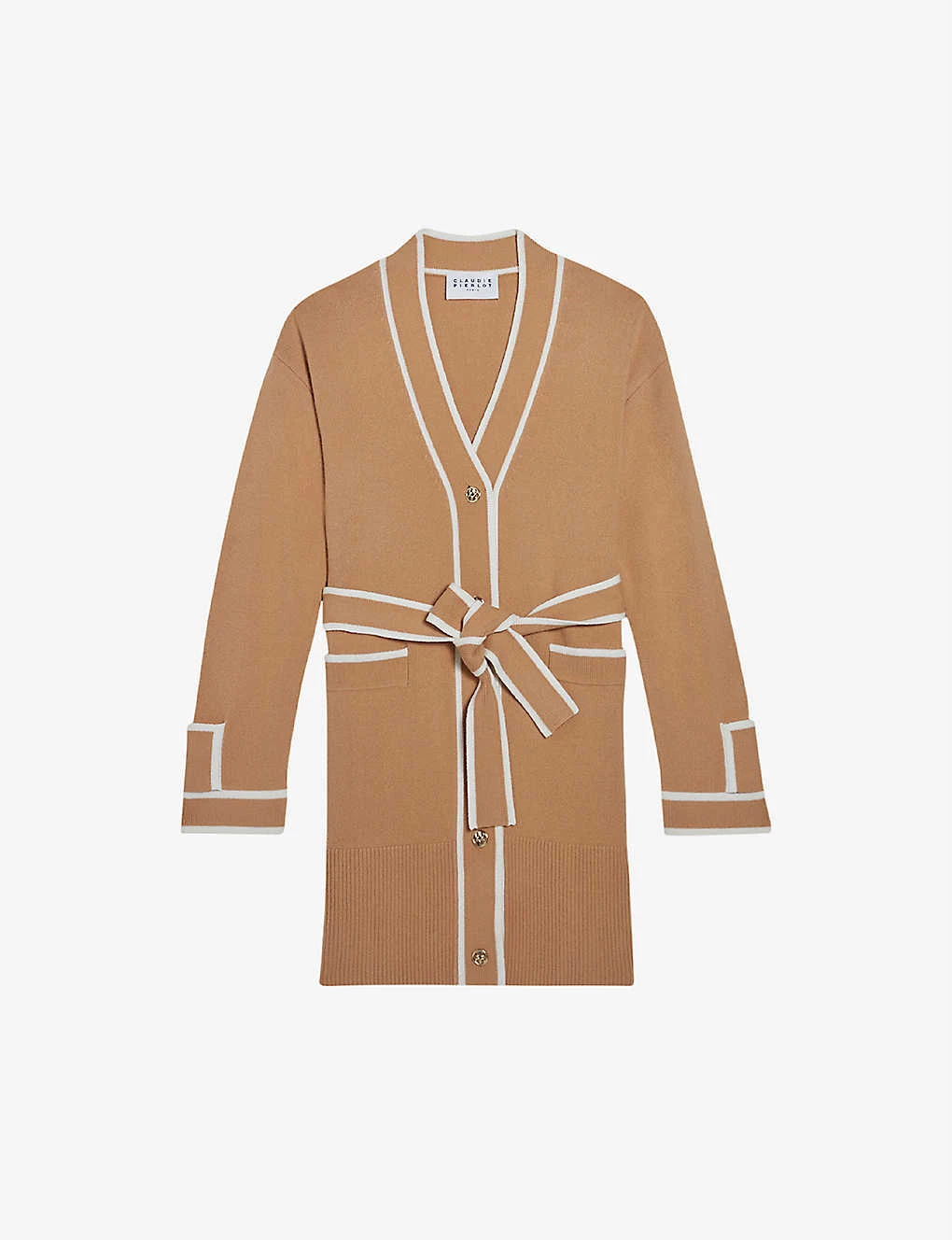 CLAUDIE PIERLOT Contrast Trim Knitted Cardigan For Womens Divers