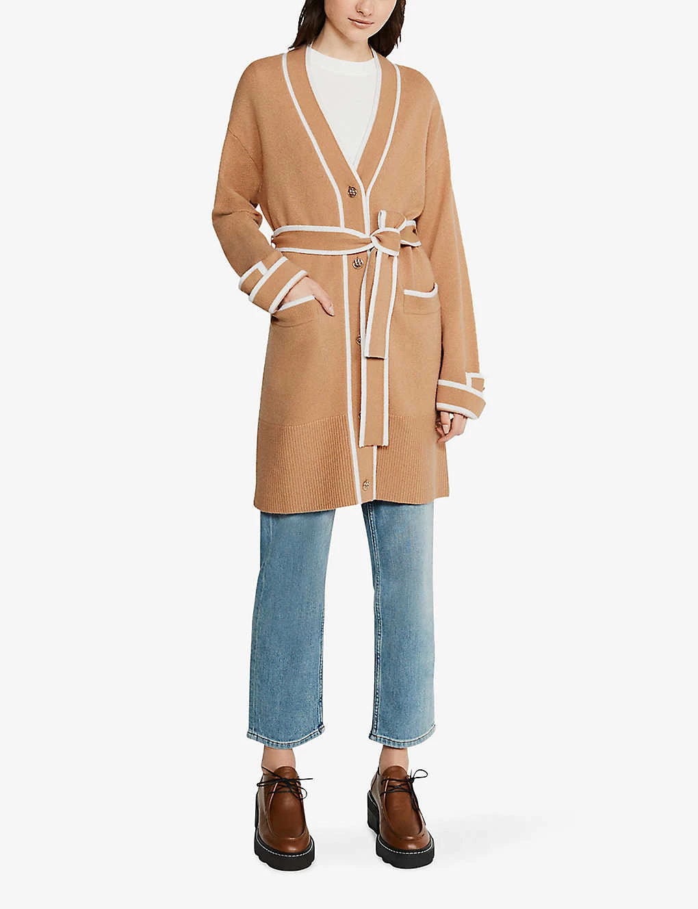 CLAUDIE PIERLOT Contrast Trim Knitted Cardigan For Womens Divers - Image 2