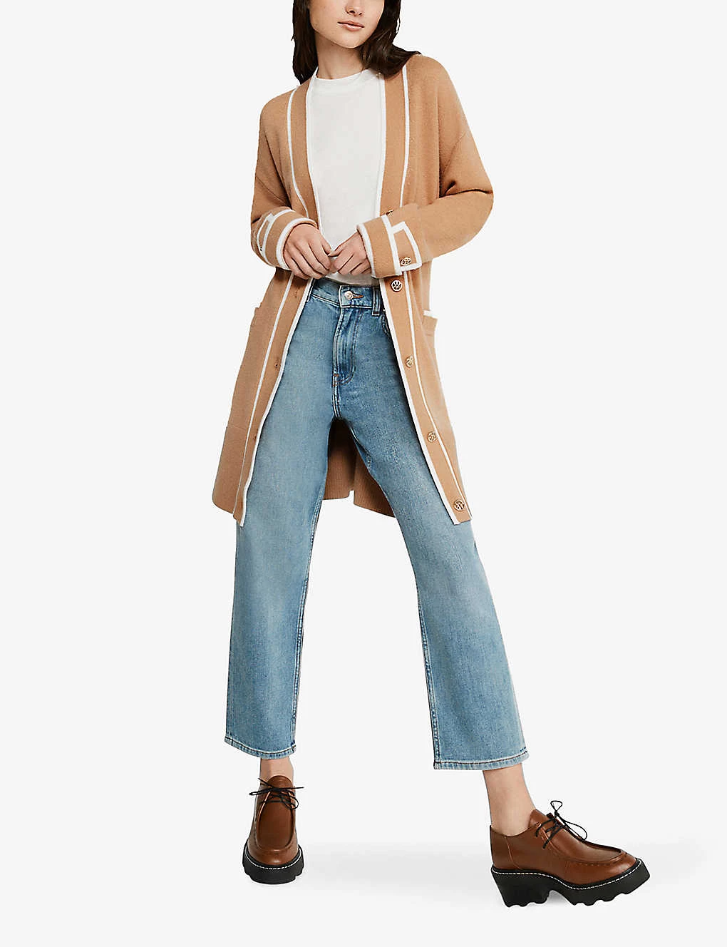 CLAUDIE PIERLOT Contrast Trim Knitted Cardigan For Womens Divers - Image 3