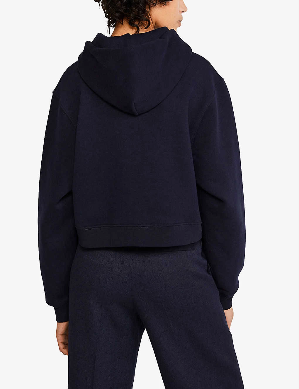 CLAUDIE PIERLOT Logo-print Organic-cotton Hoody For Womens Bleus - Image 3