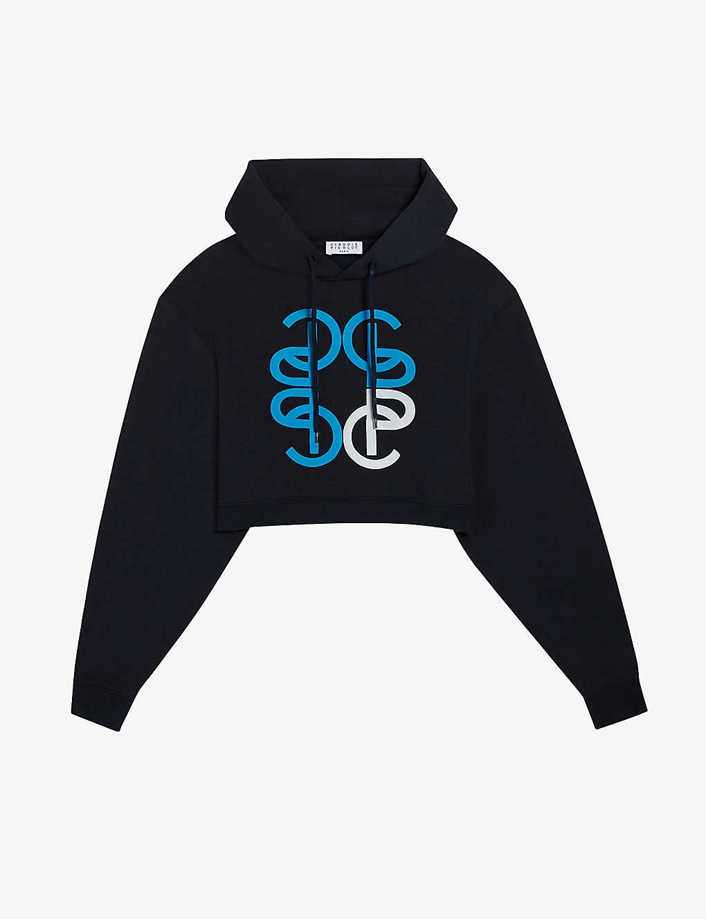 CLAUDIE PIERLOT Logo-print Organic-cotton Hoody For Womens Bleus - Image 5